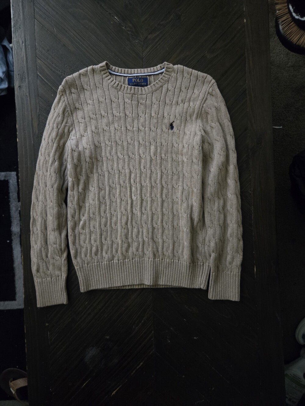 Polo by Ralph Lauren Men's Cream Cable Knit Sweater